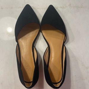 Black J. Crew suede flats